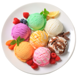 Many ices on plate